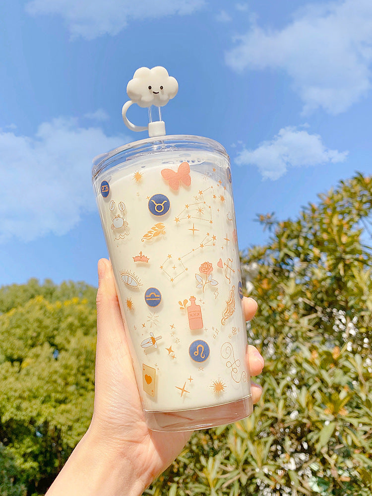 Cute & Practical – Tasse en verre avec paille
