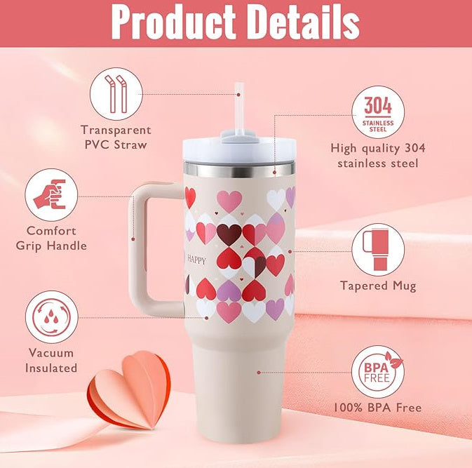 1.2L Insulated Tumbler – With Handle, Straw & Lid | Ideal for the Car, Gym or Office
